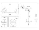 Светильник на штанге LH75045/7 BS/WH латунь/белый E14*7 max 40W D840*580