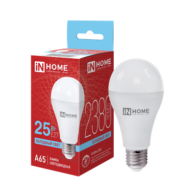 Лампа светодиодная LED-A65-VC 25Вт грушевидная 6500К холод. бел. E27 2380лм 230В IN HOME 4690612024103
