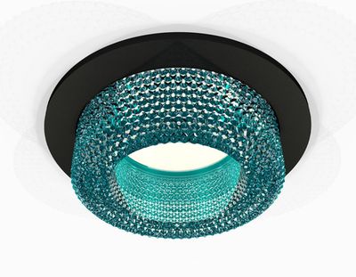 Комплект встраиваемого светильника XC7622023 SBK/BL черный песок/голубой MR16 GU5.3 (C7622, N7194)