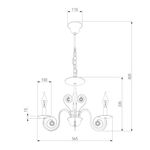 Классическая подвесная люстра 60018/3 белый с золотом, E14х3