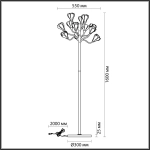 5090/12F MODERN ODL25 553 черный матовый/белый/фарфор Торшер G4 LED 12*5W GARDI
