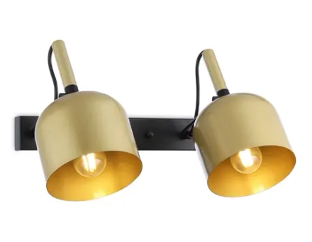 Настенно-потолочный спот TR97106/2 GD/BK золото/черный E27*2 max 40W D130*223*273