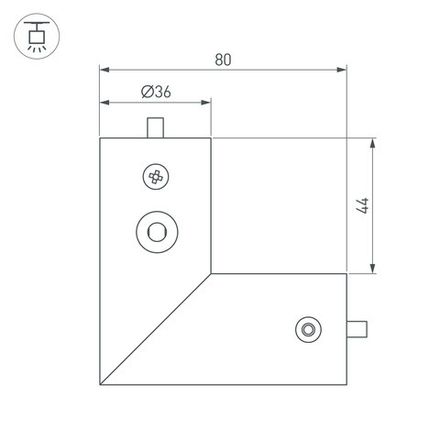 Соединитель профиля ROUND-D36-360-90 BLACK (Arlight, Алюминий)