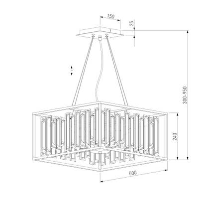 Умная подвесная люстра с хрусталем 312/6 Strotskis Smart, E14х6