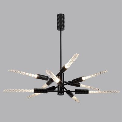 5459/28L L-VISION ODL_EX26 041 черный глянцевый/прозрачн./металл/стекло Люстра LED 28W (10*2.8W) 3000K 1260Лм KOLOS