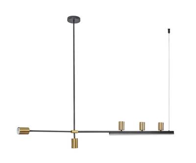 07618-120,36 Люстра Рия латунь L120 h116/86/46 GU10 5*5W+Led 12W (3000K) (лампы в комплекте)
