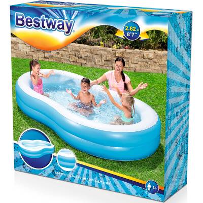 Бассейн надувной семейный 262*157*46 см, 544 л, "Большая лагуна" 54117 Bestway