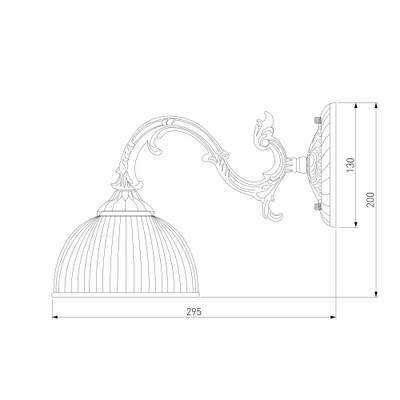 Классическое бра со стеклянным плафоном 60106/1 античная бронза, E27х1