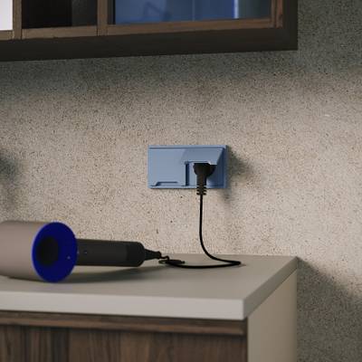 VLS000815 Накладка для розетки с заземлением, защитными шторками и крышкой, S70 (деним). (ТМ Maytoni)