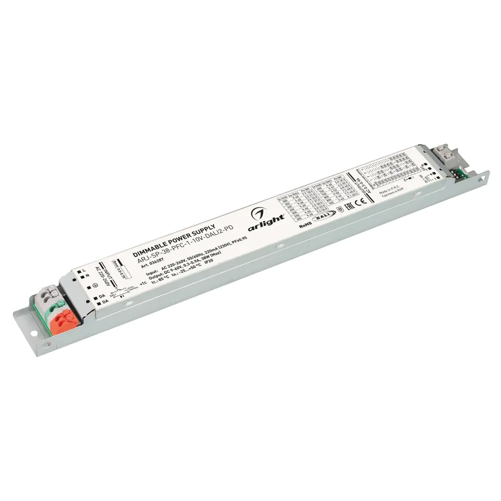 Блок питания ARJ-SP-38-PFC-1-10V-DALI2-PD (38W, 9-60V, 0.3-0.9A) (Arlight, IP20 Металл, 5 лет) Блок питания ARJ-SP-38-PFC-1-10V-DALI2-PD (38W, 9-60V, 0.3-0.9A) (Arlight, IP20 Металл, 5 лет)