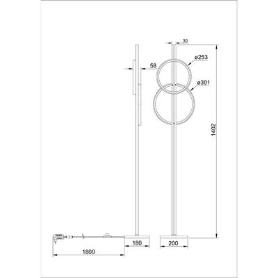 Торшер Arte Lamp FLUIDO A3913PN-24BK, 1хLED