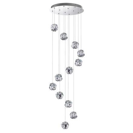 5084/60L L-VISION ODL25 553 хром/прозрачный/металл/акрил Люстра каскадная LED 60W 4000K 3000Лм JEMSTONE