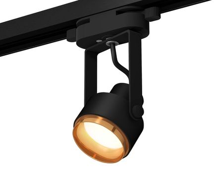 Комплект трекового однофазного светильника XT6602023 PBK/PYG черный полированный/золото желтое полированное MR16 GU10 (C6602, N6124)
