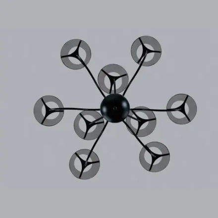 6570/9C MODERNI LN25 103 черный/дымчатый/металл/стекло Люстра потолочная G9 9*20W 220V SMOKY
