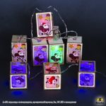 A-481 гирлянда светодиодная, прозрачный провод 2м, 10 LED с насадками