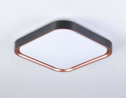 Потолочный светодиодный светильник FZ1265 BK/PGD черный/золото розовое 18W 5000K 250*250*60 (Без ПДУ)