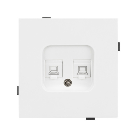 Механизм компьютерной розетки двойной SCT-TENDO-MPC2-PL-WH (RJ-45, CAT6) (Arlight, -)