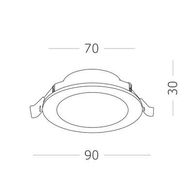 ST210.548.06 Св-к встр. Белый LED 1*6W 4000K 480Lm Ra80 110° IP20 D90xH30 220-240V
