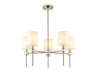 Светильник подвесной LH72371/5 DBS/WH темная латунь/белый E14/5 max 40W D680*720