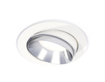 Комплект встраиваемого поворотного светильника XC7651022 SWH/PSL белый песок/серебро полированное MR16 GU5.3 (C7651, N7032)