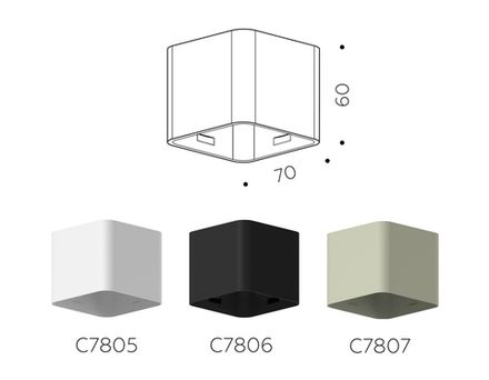 Корпус светильника накладной для насадок 70*70mm C7805 SWH белый песок 70*70*H60mm MR16 GU5.3