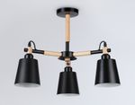 Подвесная люстра TR82206/3 BK/LWD черный/светлое дерево E27/3 max 40W D560*430