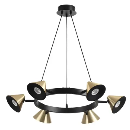 8233/6 COMFI LN25 209 черный/золото, металл Подвесной светильник GU10 LED 6*7W 220V LAMINA
