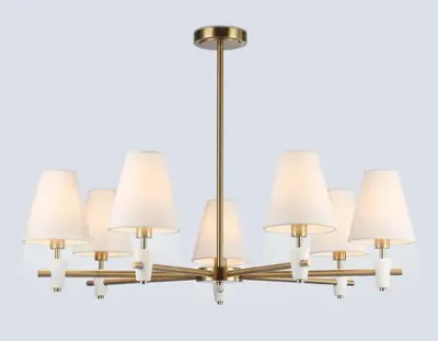 Светильник на штанге LH75045/7 BS/WH латунь/белый E14*7 max 40W D840*580