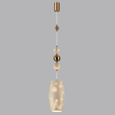 5444/1 PENDANT ODL_EX26 031 бежевый/античная бронза/металл/керамика Подвес E27 1*40W KARELIA
