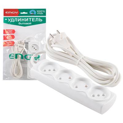 Удлинитель ENGY "Премиум" 3м/4роз. (ПВС 2х0,75)