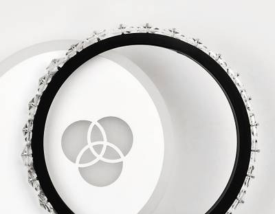 Настенный светодиодный светильник с хрусталем FA228 WH белый LED 4200K+4200K/6400K 28W 220*170*50