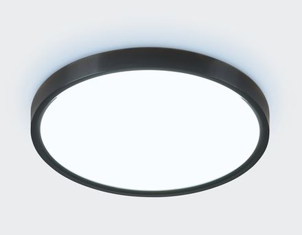Потолочный светодиодный светильник FZ3050 BK черный IP44 24W+10W 6400+6400К D290*40 (Без ПДУ)
