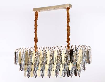 Подвесная люстра с хрусталем TR5260/10 SGD/CL золото/прозрачный E27*10 max 40W 800*300*270