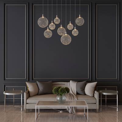 Подвесной светодиодный светильник с металлическими плафонами 90353/9 хром