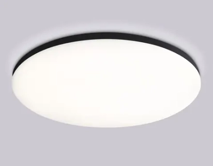 Потолочный светодиодный светильник с Wi-Fi Яндекс Алисой/Tuya/Smart Home/Alexa FZ2006 BK черный IP54 30W 3000K-6500K+RGB D450*60 (ПДУ ИК)