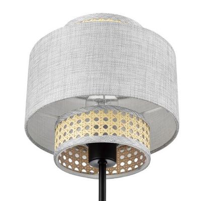 8043/1T MODERNI LN26 338 черный/серый/бежевый, металл/текстиль/ротанг Настольная лампа Е27 1*60W 220V LAUNA