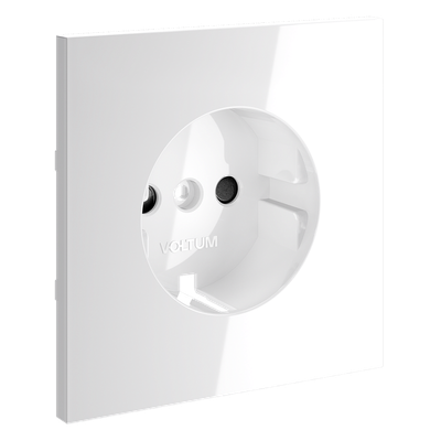 VLS000701 Накладка для розетки с заземлением и защитными шторками, S70 (белый глянцевый). (ТМ Maytoni)