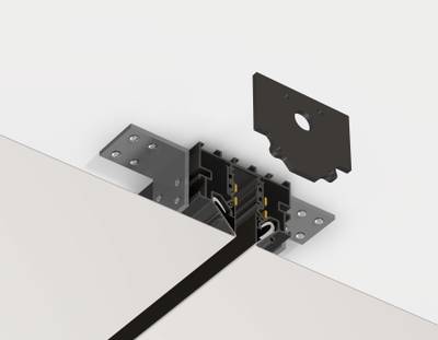 Комплект заглушек для шинопровода в натяжной потолок системы крепления Гарпун Magnetic standard 48V 10mm GL1990 BK черный 50*43*1,5 2шт