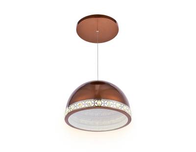 Подвесной светодиодный светильник FA9497 CF/CH кофе/хром 4200K 36W D400*770 (без ПДУ)