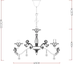 Подвесная люстра Arte Lamp ANGELINA A5349LM-5WH, 5хE14