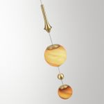 5457/5L MODERN ODL_EX26 светлая сатин.латунь/белый/бежевый/коричневый/металл/стекло Подвес LED x 5W 2500K CALLISTO