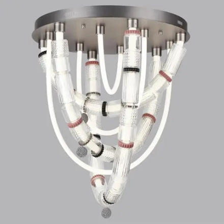 5456/80CL L-VISION ODL_EX26 045 темный сатин.никель/терракот/черный Люстра потолочная LED 80W 4000K COLLIER
