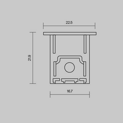 Комплект заглушек (для профиля 22×22) 2 шт., ALM-2222-B-EC 642051. TM Maytoni