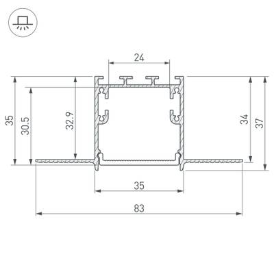 Профиль SL-LINIA32-FANTOM-3000 ANOD (Arlight, Алюминий)