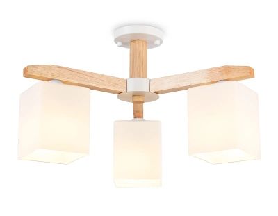 Подвесная люстра TR83115/3 WH/LW белый/светлое дерево E27/3 max 40W D580*320