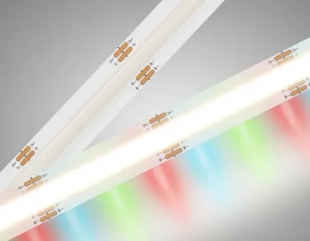 Светодиодная лента GS4951 COB 576Led/ 14W m/ 24V IP20 RGB/ 5m*10mm*3mm кратность резки 31.25mm (4 конт.)