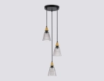 Светильник подвесной LH58112/3 BK/LW/SM черный/светлое дерево/дымчатый E14*3 max 40W D270*1200