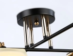 Светильник подвесной TR303089/6 BK/FGD/FR черный/золото/белый матовый E27/6 max 40W 800*580*250