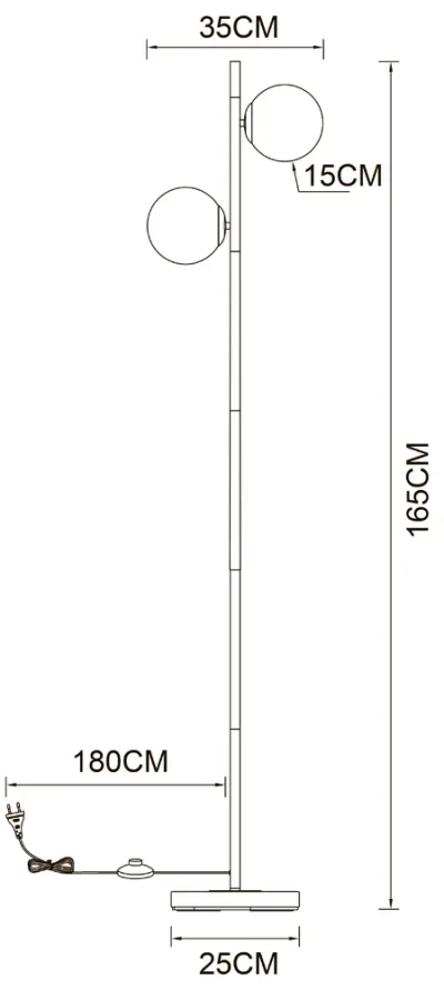 Торшер Arte Lamp ALCOR A2224PN-2BK, 2хE14