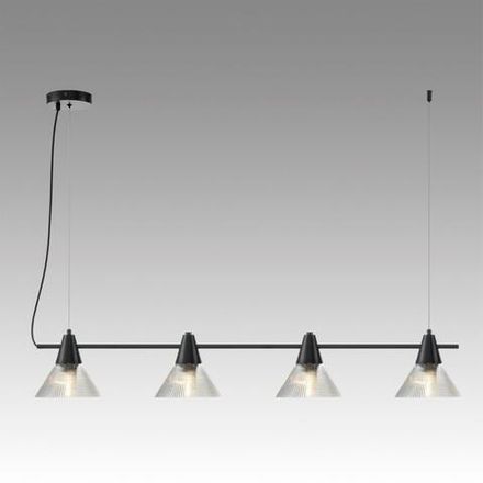 6595/4A MODERNI LN25 черный/прозрачный, металл/стекло Подвес E27 4*60W 220V CORNE